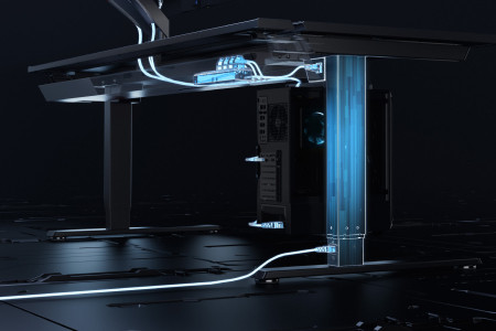 X-ray image of power running through the Secretlab MAGNUS Pro Standing desk leg